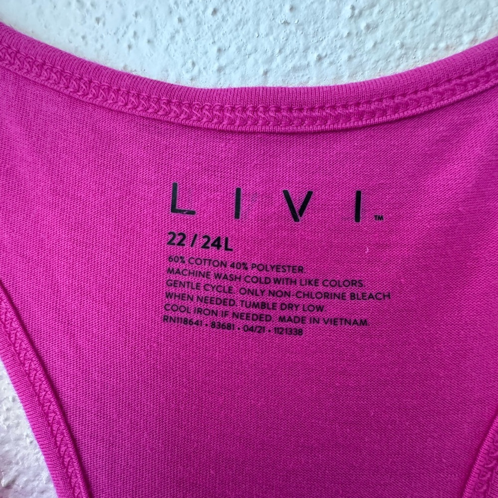 Livi Active Vibrant Pink Tank Top SZ 22 / 24L - Picture 11 of 12